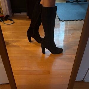 Geox Black Heeled Knee-High Boots
